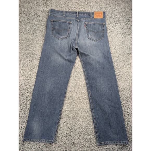 Levis 505 Jeans Men 40x32 Blue Distressed Normcore Straight Grunge Rocker Chore - Picture 2 of 10